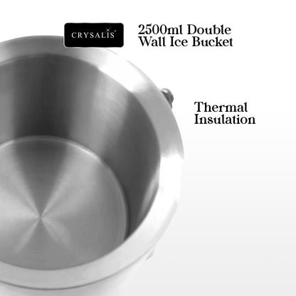 2500ml CRYSALIS Stainless Steel Ice Bucket with Tong