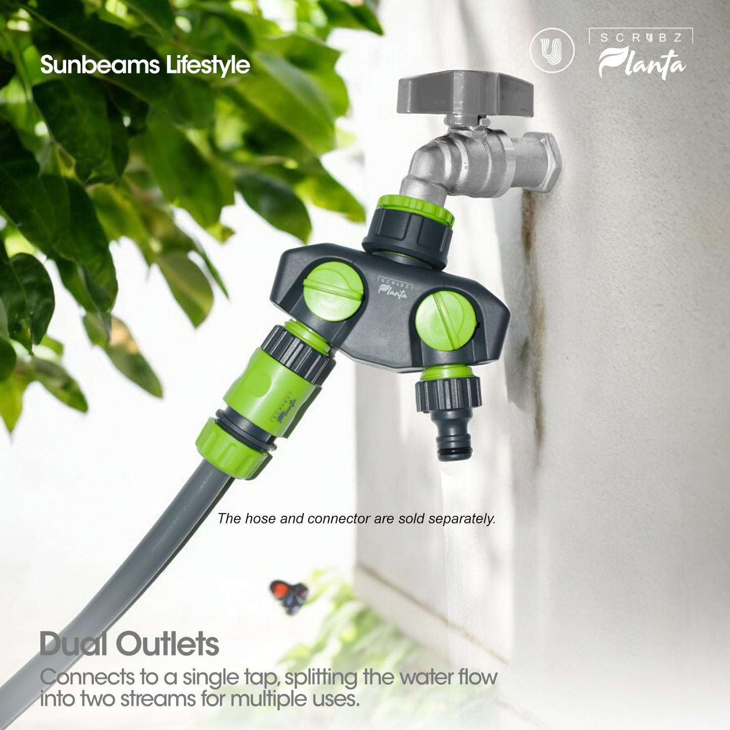 SCRUBZ Planta Hose Cart Gardening Cleaning Set, Connectors & Adaptors