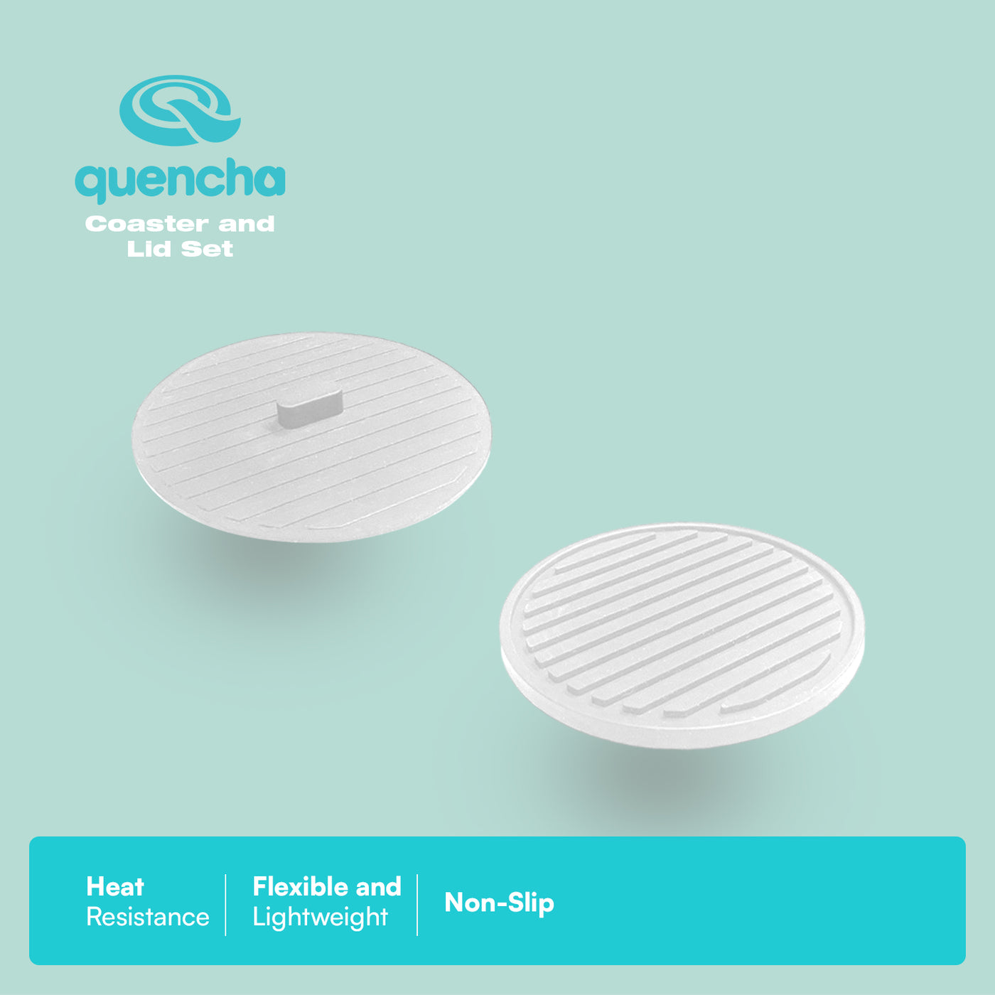 Quencha Silicone Coaster and Lid Set