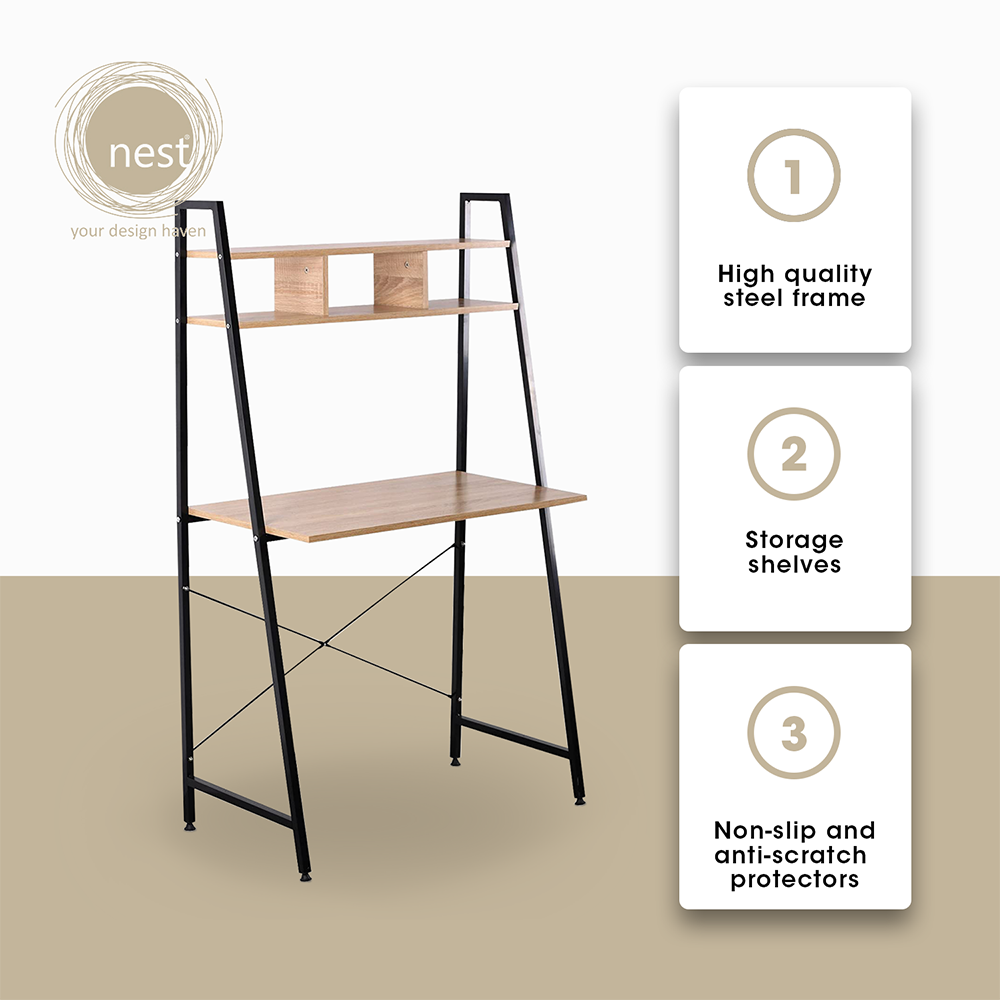 NEST DESIGN LAB 2 tier Working Desk w/ Shelf