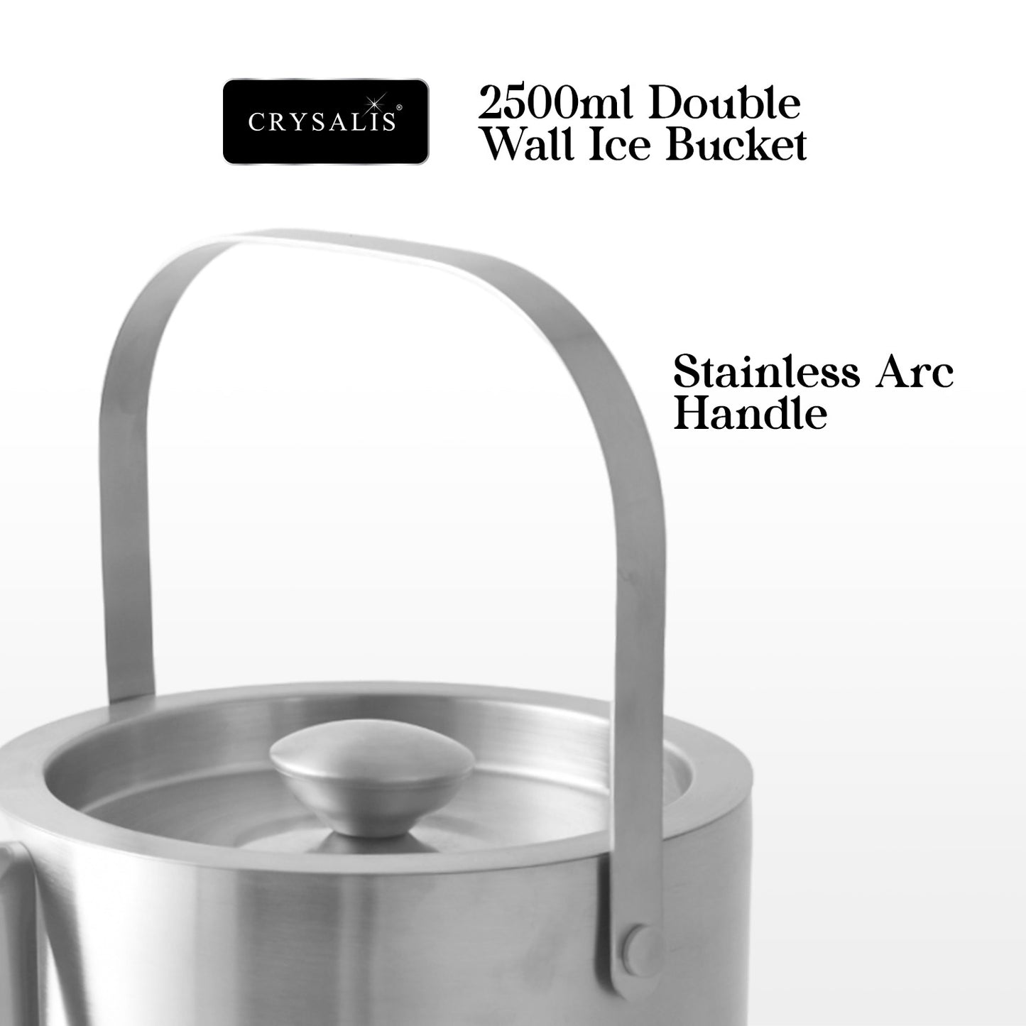 2500ml CRYSALIS Stainless Steel Ice Bucket with Tong