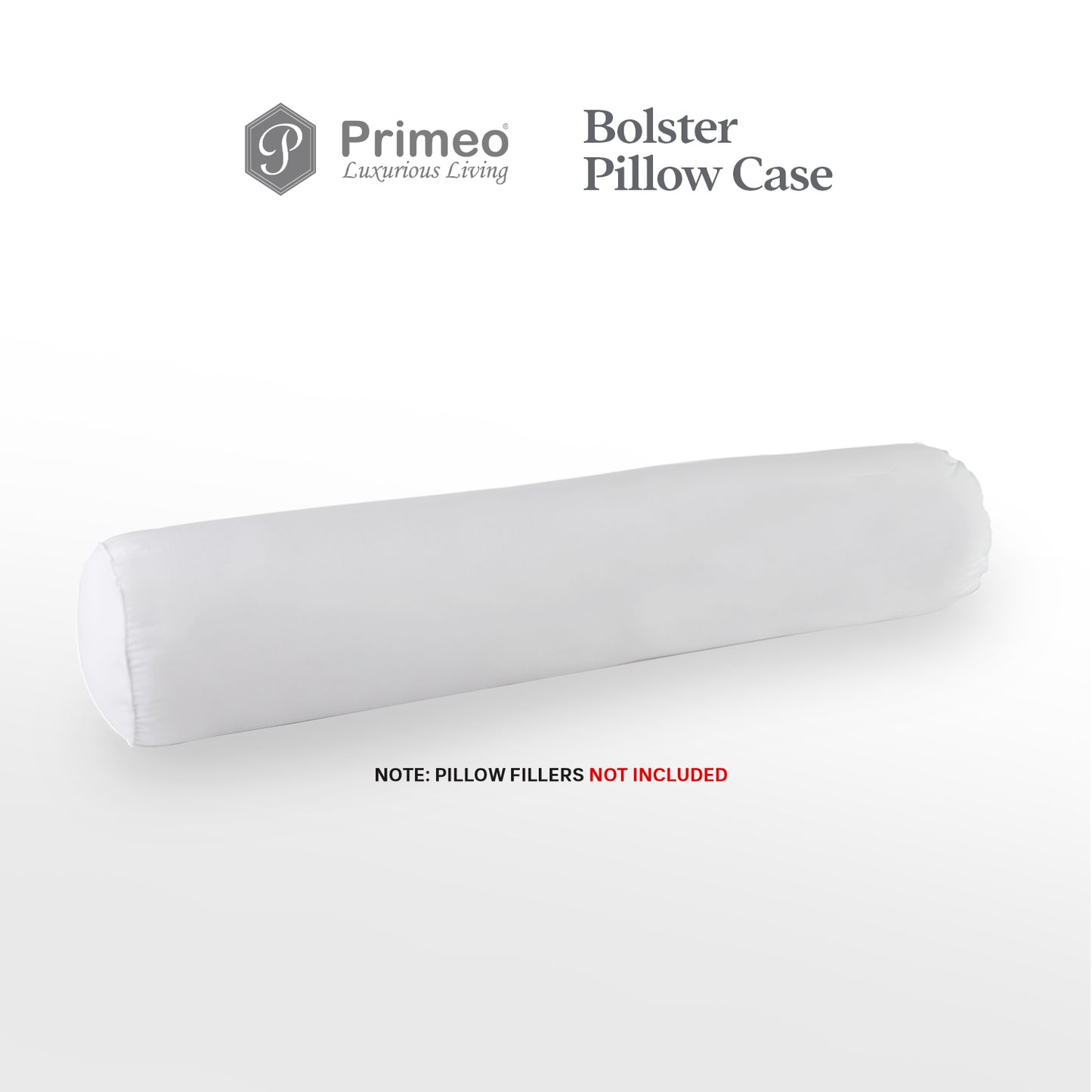 PRIMEO Premium Bolster Pillow Case Standard Size