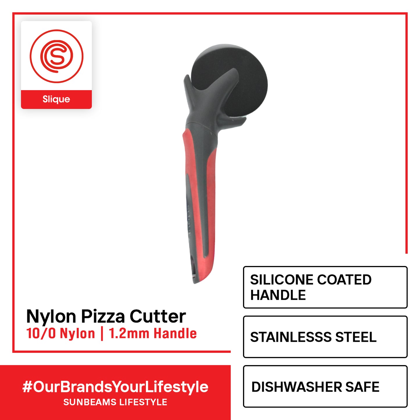 SLIQUE Nylon Kitchen Gadget Pizza Turner | Pizza Cutter | Ice Cream Scoop | Peeler | Cheese Slicer | Bottle Opener | Grater