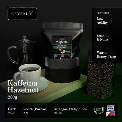 CRYSALIS PREMIUM KAFFEINA Coffee Beans 250g | 8.8oz Butterscotch | Caramel | Hazelnut | Macadamia | Mocha - Dark Coffee