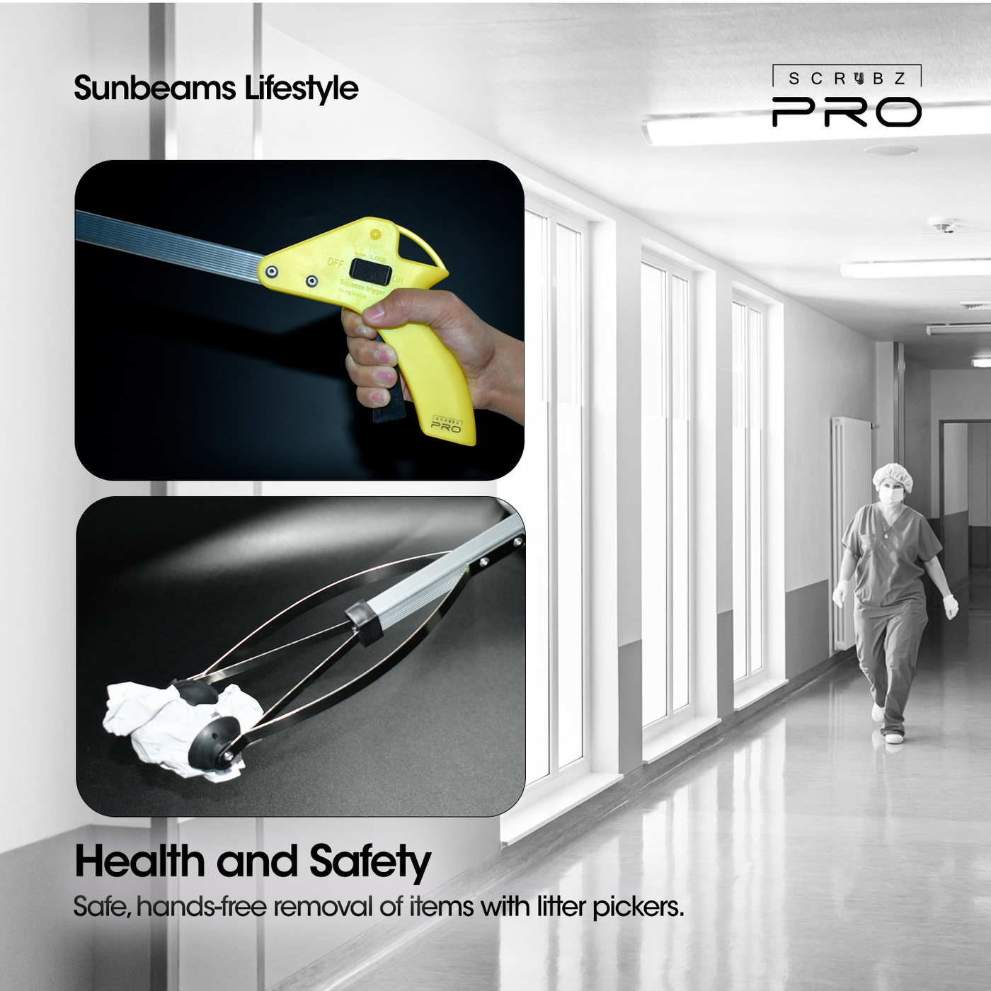 SCRUBZ Pro Litter Picker Litter Grabber, Trash Picker