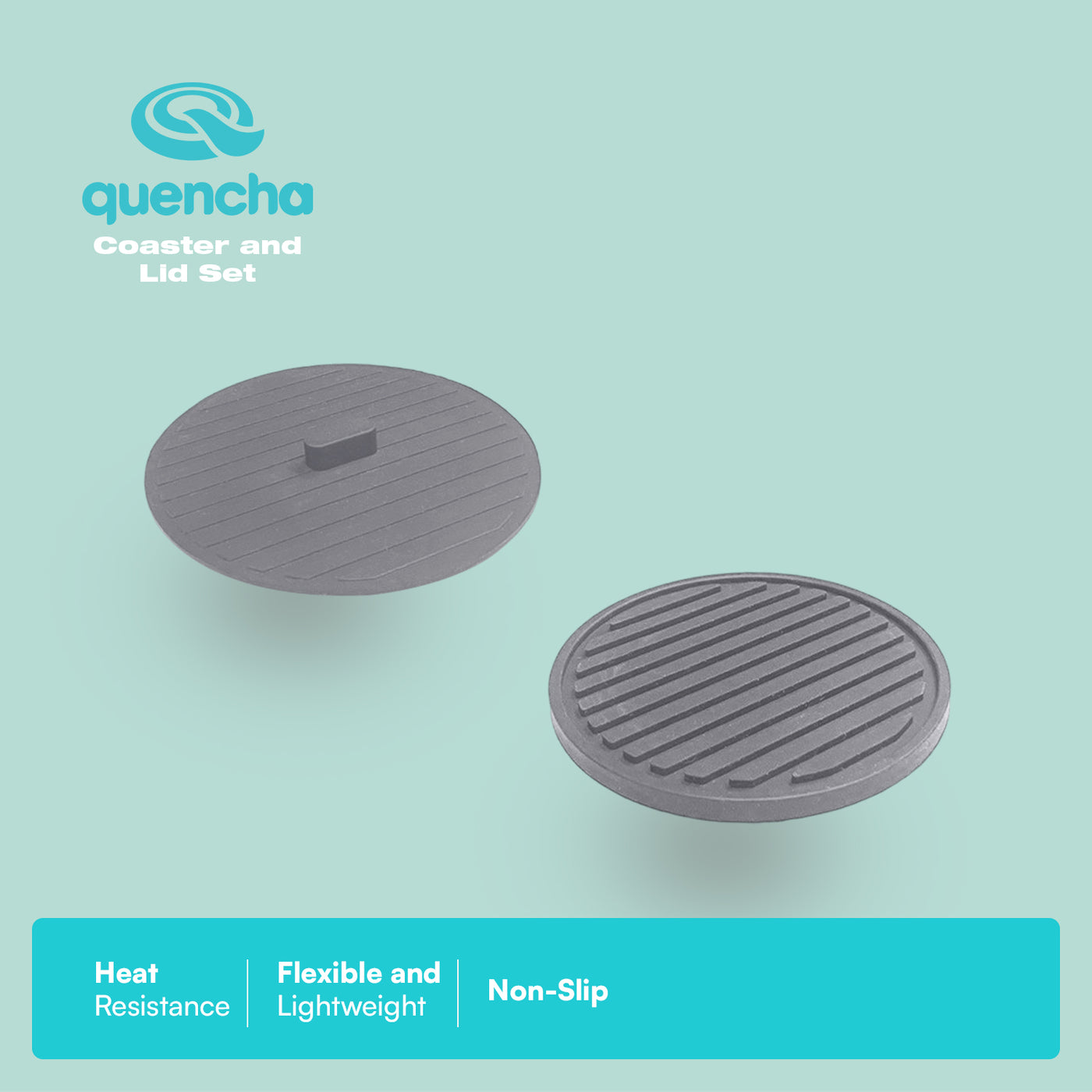 Quencha Silicone Coaster and Lid Set