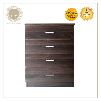 NEST DESIGN LAB Premium 4 Layer Chest TV Cabinet Drawer Wenge