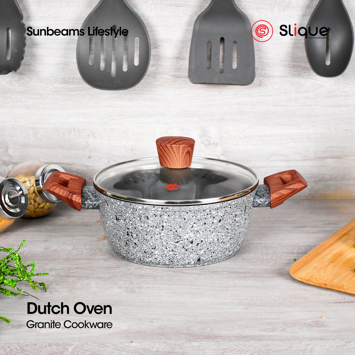 SLIQUE Premium Granite Dutch Oven 20cm/22cm