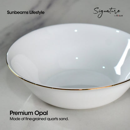 Signature by SLIQUE Opal Dinnerware sets | dinner plate | dessert plate | deep plate | dinner bowl - Extra Strong | Chip resistant | Outsanding whiteness