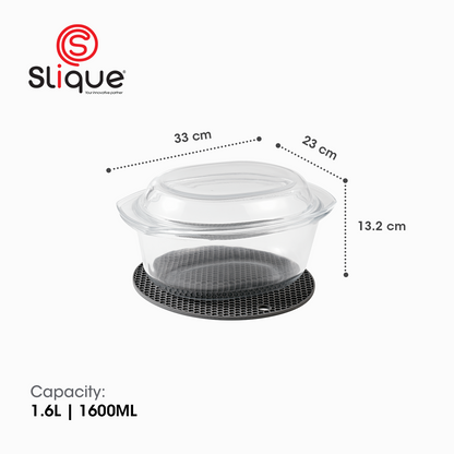 SLIQUE Premium Borosilicate Oval Glass Baking Dish 1000ml