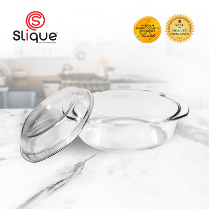 SLIQUE Premium Borosilicate Oval Glass Baking Dish 1000ml