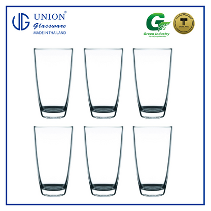 UNION GLASS Thailand Premium Clear Highball Glass 455ml Set of 6