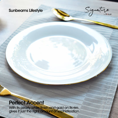 Signature by SLIQUE Opal Dinnerware sets | dinner plate | dessert plate | deep plate | dinner bowl - Extra Strong | Chip resistant | Outsanding whiteness