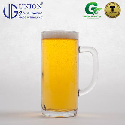 UNION GLASS Thailand Premium Clear Glass Beer Mug Beer Lovers 400ml Set of 6