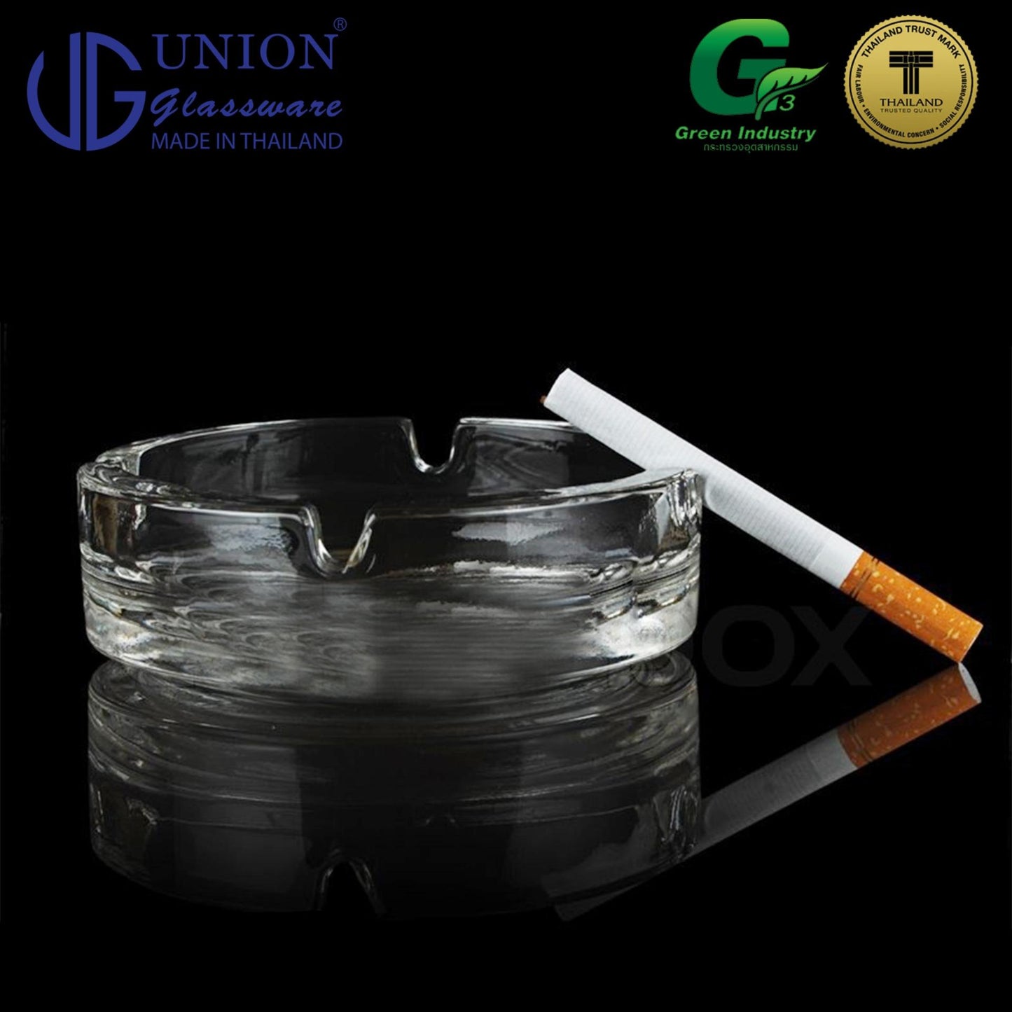 UNION GLASS Thailand Ash tray Set of 6