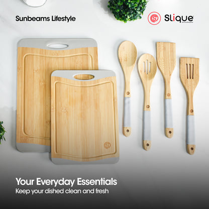 SLIQUE Wooden Kitchen Tools Set of 4 | Utensil Set