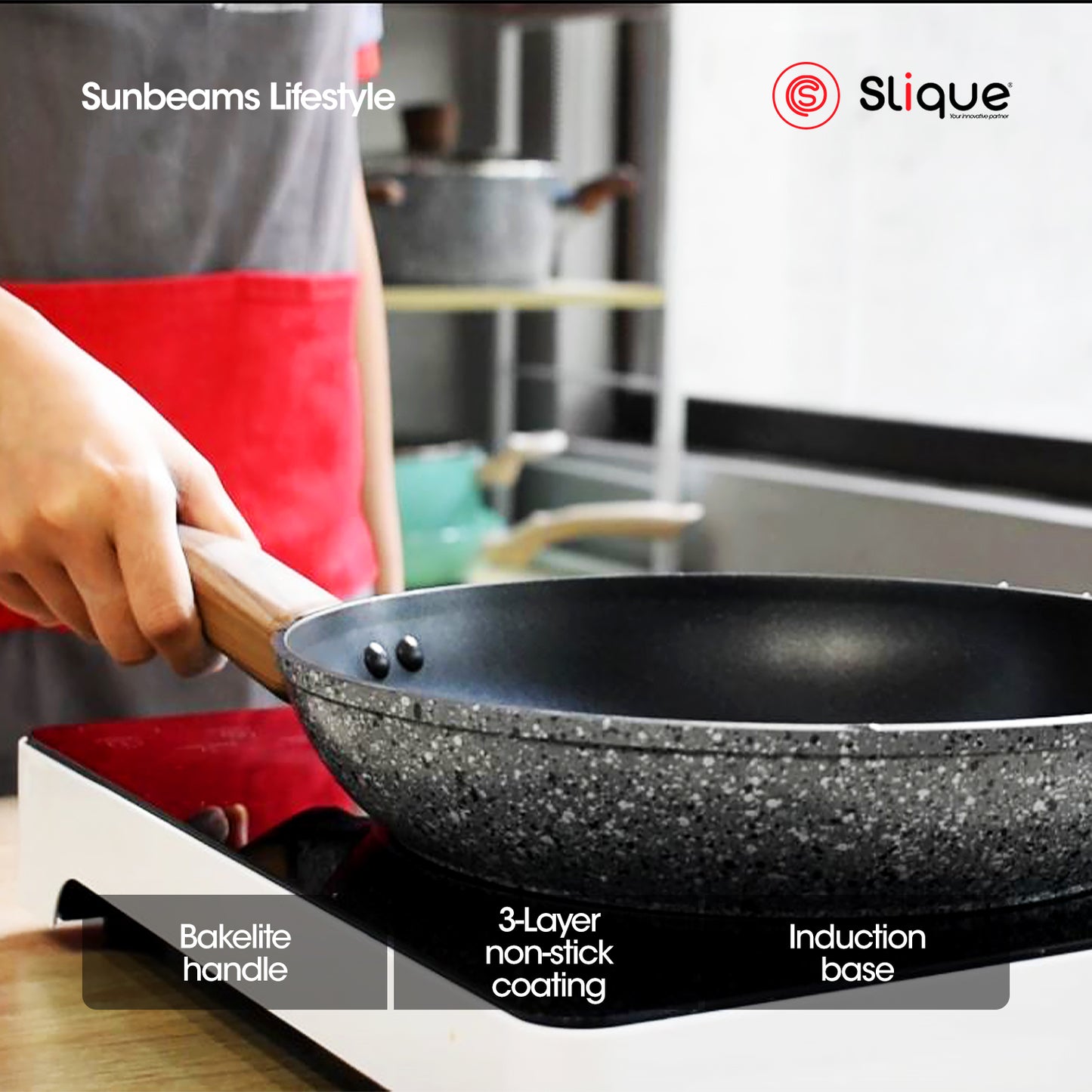 SLIQUE Premium Granite Fry Pan 20/22/24/26/28cm