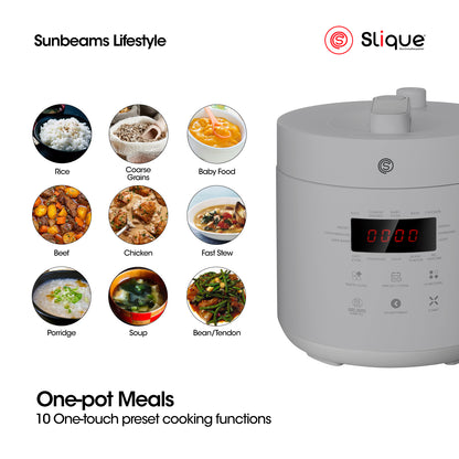 SLIQUE Electric Pressure Cooker 1.1 L | 24.5x23.8x25cm