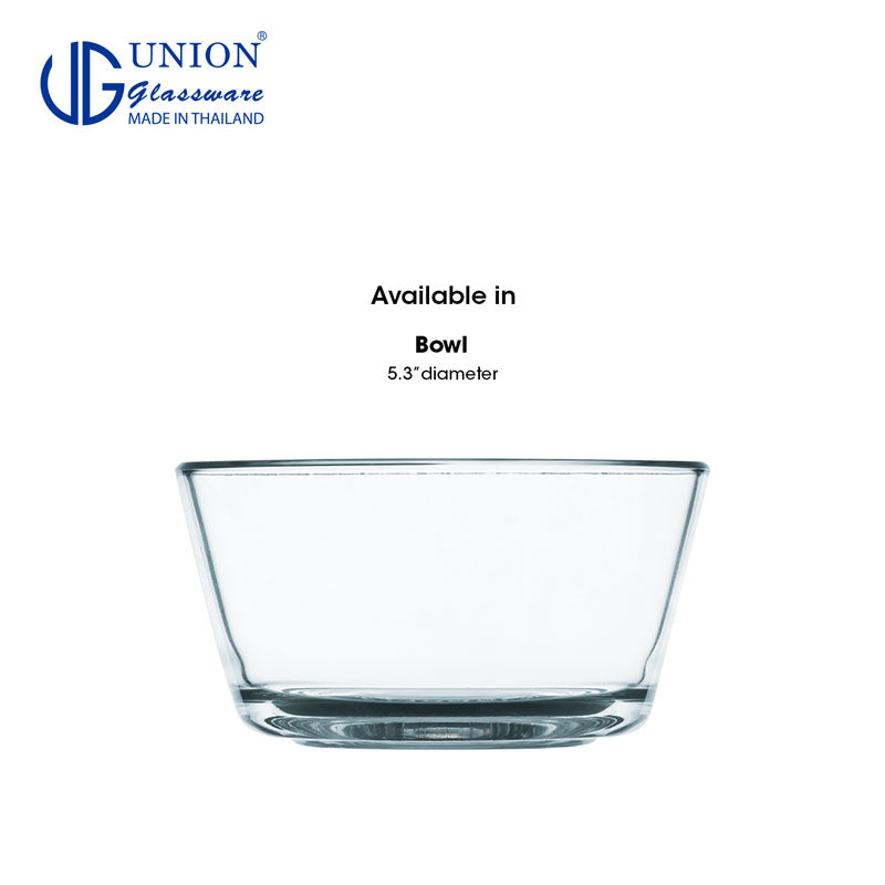 UNION GLASS Thailand Premium Clear Glass Bowl 405ml | 4.6oz | 4.6" Set of 6