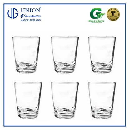 UNION GLASS Thailand Premium Clear Glass Rock Glass 345ml | 12oz Set of 6