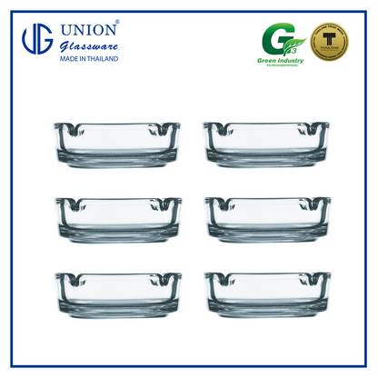 UNION GLASS Thailand Ash tray Set of 6