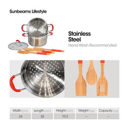 SLIQUE Master Cook Collection Stainless Steel Pots & Pans Set