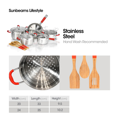 SLIQUE Master Cook Collection Stainless Steel Pots & Pans Set