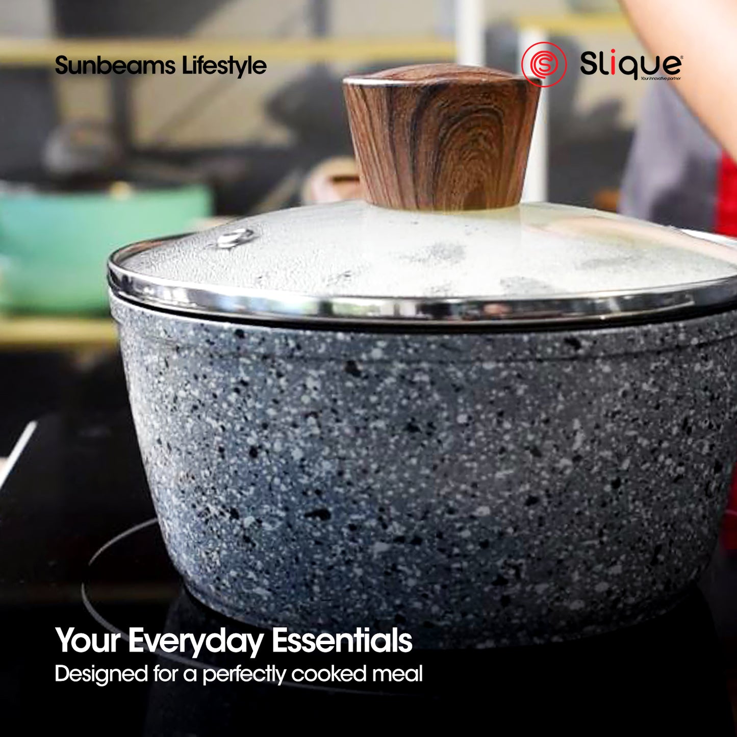 SLIQUE Premium Granite Sauce Pan 16/18cm