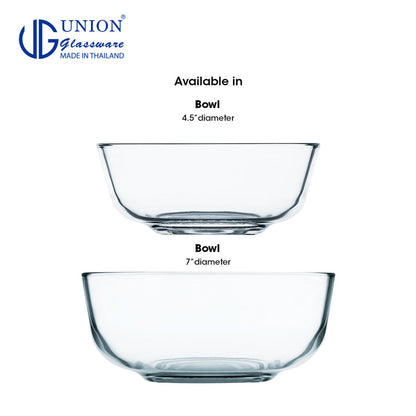 UNION GLASS Thailand Premium Clear Glass Bowl 515ml | 5.5oz | 5.5" Set of 6