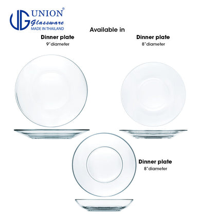 UNION GLASS Thailand Premium Clear Glass Saucer 140ml |  4.7oz | 6inches Set of 6