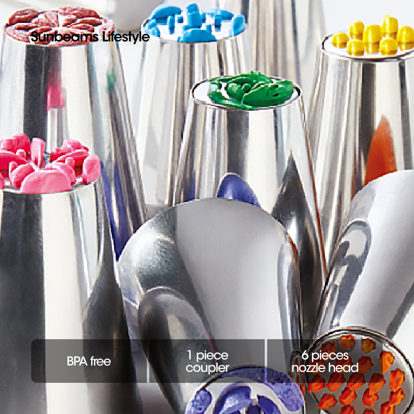 SLIQUE Premium Stainless Steel Cupcake Icing Set w/ Coupler & Reusable Icing Bag Set of 11