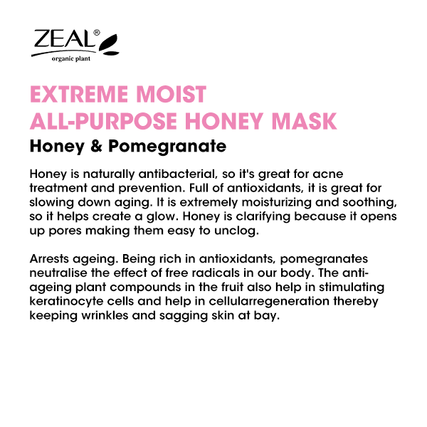 ZEAL Premium Honey Mask Skin Care Extreme Moist All-Purpose Honey Mask 33ml