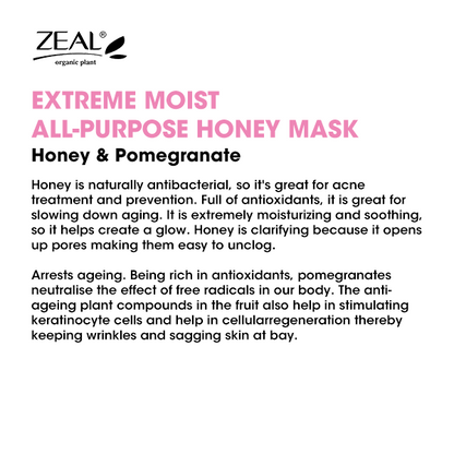 ZEAL Premium Honey Mask Skin Care Extreme Moist All-Purpose Honey Mask 33ml