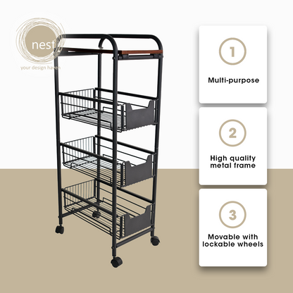 NEST DESIGN LAB 4 Tier Kitchen Basket Rack