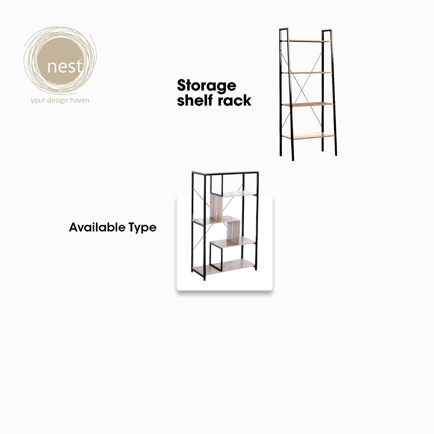 NEST DESIGN LAB 4-Tier Compact Multi-Purpose Shelf Ladder