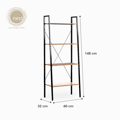 NEST DESIGN LAB 4-Tier Compact Multi-Purpose Shelf Ladder