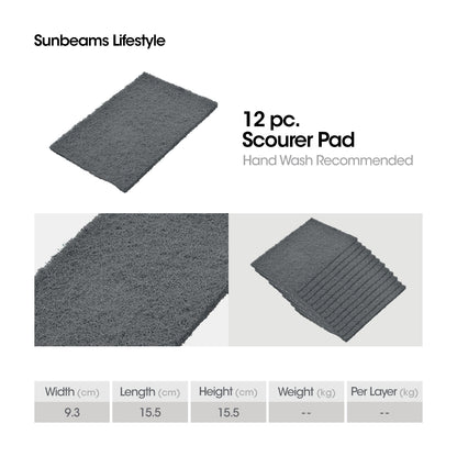 SCRUBZ Premium Scourer Pads Set of 12 Cleaning Material 14.9x9x2cm