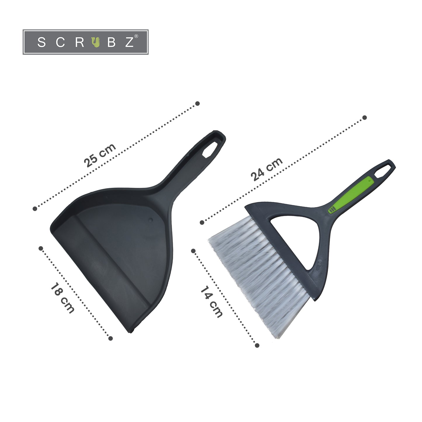 SCRUBZ Premium Dustpan with Brush