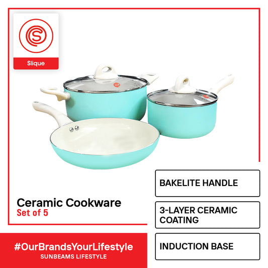 SLIQUE Premiium Ceramic Cookware Set of 5