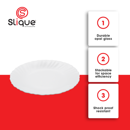 SLIQUE Premium Round Plate Freeze Resistant  7.5" Set of 4