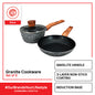 SLIQUE Granite Cookware Set of 3 Frypan 20cm Saucepan 16cm