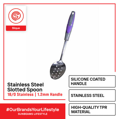 SLIQUE Premium 18/8 Stainless Steel Slotted Spoon (Purple)