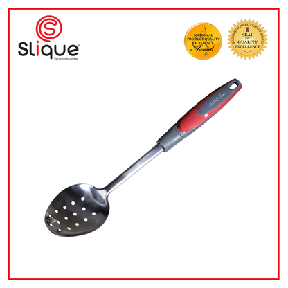 SLIQUE Premium 18/8 Stainless Steel Slotted Spoon (Red)