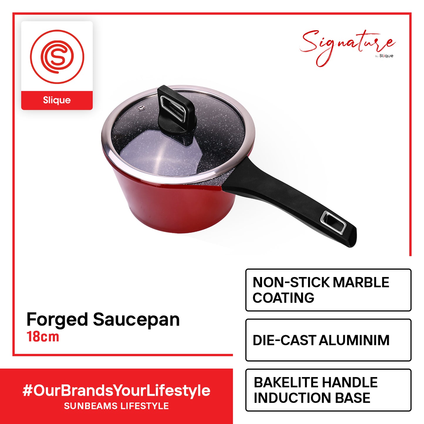 SIGNATURE by Slique Premium Forged Sauce Pan 18cm