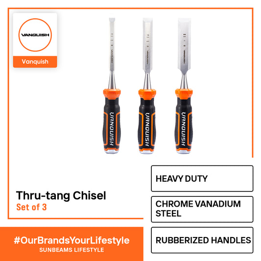 VANQUISH Premium Thru-tang Chisel Set of 3