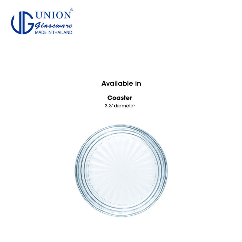 UNION GLASS Thailand Premium Clear Glass Coaster 3.5" 45ml Set of 12