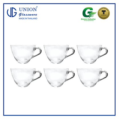 UNION GLASS Thailand Premium Clear Glass Cup Coffee, Tea, Hot Chocolate, Milk 220ml