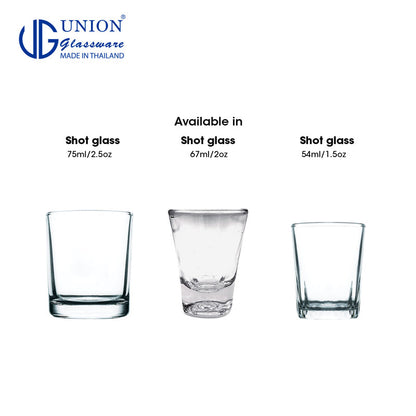 UNION GLASS Thailand Premium Clear Glass Shot Glass 60ml Set of 6