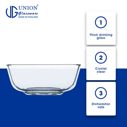 UNION GLASS Thailand Premium Clear Glass Bowl 325 ml | 4.5 oz | 4.5" Set of 6