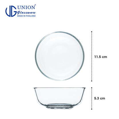 UNION GLASS Thailand Premium Clear Glass Bowl 325 ml | 4.5 oz | 4.5" Set of 6